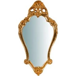BISCOTTINI Miroir Mural à Accrocher En Bois Finition Feuille Or Vieilli Aux Dimensions L41XPR6XH77 Cm Made In Italy -Miroir Soldes Boutique 18529630 2