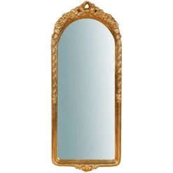 BISCOTTINI Miroir Mural à Accrocher En Bois Finition Feuille Or Vieilli Aux Dimensions L28XPR5XH69 Cm Made In Italy -Miroir Soldes Boutique 18529631 2