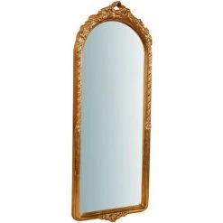 BISCOTTINI Miroir Mural à Accrocher En Bois Finition Feuille Or Vieilli Aux Dimensions L34XPR5XL87 Cm Made In Italy -Miroir Soldes Boutique 18529632 5