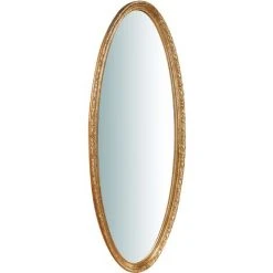 BISCOTTINI Miroir Mural à Accrocher En Bois Finition Feuille Or Vieilli Aux Dimensions L52XPR4,5XH133 Cm Made In Italy