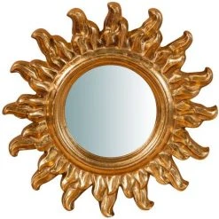 BISCOTTINI Miroir Mural à Accrocher En Bois Finition Feuille Or Vieilli Aux Dimensions L30XPR3XH30 Cm Made In Italy -Miroir Soldes Boutique 18529644 2