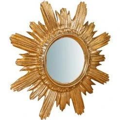 BISCOTTINI Miroir Mural à Accrocher En Bois Finition Feuille Or Vieilli Aux Dimensions L43XPR4XH43 Cm Made In Italy