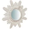 BISCOTTINI Miroir Mural à Accrocher En Bois Finition Feuille Blanche Vieillie Aux Dimensions L43XPR4XH43 Cm Made In Italy