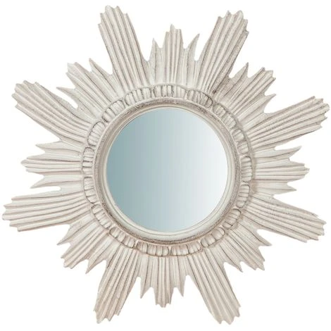 BISCOTTINI Miroir Mural à Accrocher En Bois Finition Feuille Blanche Vieillie Aux Dimensions L43XPR4XH43 Cm Made In Italy 4 BISCOTTINI Miroir Mural à Accrocher En Bois Finition Feuille Blanche Vieillie Aux Dimensions L43XPR4XH43 Cm Made In Italy – Image 2
