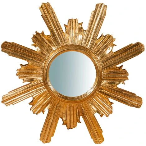 BISCOTTINI Miroir Mural à Accrocher En Bois Finition Feuille Or Vieilli Aux Dimensions L60XPR4XH60 Cm Made In Italy 4 BISCOTTINI Miroir Mural à Accrocher En Bois Finition Feuille Or Vieilli Aux Dimensions L60XPR4XH60 Cm Made In Italy – Image 2