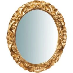 BISCOTTINI Miroir Mural à Accrocher Vertical/horizontal En Bois En Finition Feuille D'or Antique L28XPR2XH 34cm Made In Italy -Miroir Soldes Boutique 18545722 2