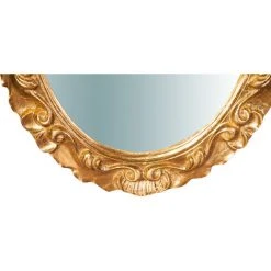 BISCOTTINI Miroir Mural à Accrocher Vertical/horizontal En Bois En Finition Feuille D'or Antique L28XPR2XH 34cm Made In Italy -Miroir Soldes Boutique 18545722 5