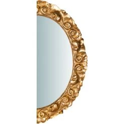 BISCOTTINI Miroir Mural à Accrocher En Bois En Finition De Feuille D'or Antique L25XPR2, 5XH31 Cm Made In Italy -Miroir Soldes Boutique 18545723 4