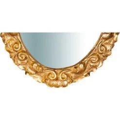 BISCOTTINI Miroir Mural à Accrocher En Bois En Finition De Feuille D'or Antique L25XPR2, 5XH31 Cm Made In Italy -Miroir Soldes Boutique 18545723 5