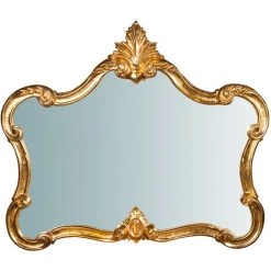 BISCOTTINI Miroir Mural à Accrocher En Bois En Finition D'or Antique L71XPR5XH82 Cm Made In Italy -Miroir Soldes Boutique 18545725 2