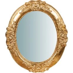 BISCOTTINI Miroir Mural à Accrocher En Bois En Finition Feuille D'or Antique L40XPR2, 5XH32 Cm Made In Italy -Miroir Soldes Boutique 18545726 2