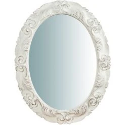 BISCOTTINI Miroir Mural à Accrocher Vertical/horizontal En Bois Finition Blanche Antique L66XPR4, 5XH88 Cm Made In Italy -Miroir Soldes Boutique 18545728 2