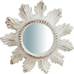 BISCOTTINI Miroir Mural à Accrocher Vertical/horizontal En Bois En Finition Blanche Antique L23XPR3XH23 Cm Made In Italy -Miroir Soldes Boutique 18545730 2