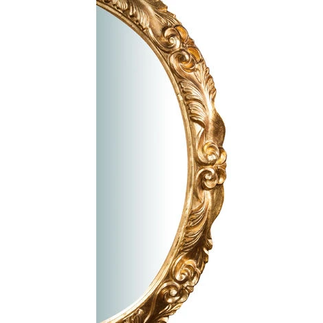 BISCOTTINI Miroir Mural à Accrocher Vertical/horizontal En Bois En Finition Antique D'or De Feuille L98XPR7XH78 Cm Made In Italy 6 BISCOTTINI Miroir Mural à Accrocher Vertical/horizontal En Bois En Finition Antique D'or De Feuille L98XPR7XH78 Cm Made In Italy – Image 4