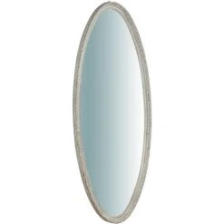 BISCOTTINI Miroir Mural à Accrocher Vertical/horizontal En Bois Finition Blanche Antique L52XPR4, 5XH 133cm Made In Italy