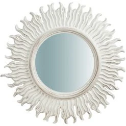 BISCOTTINI Miroir Mural à Accrocher Vertical/horizontal En Bois Finition Blanche Antique L56XPR3XH56 Cm Made In Italy -Miroir Soldes Boutique 18545739 2