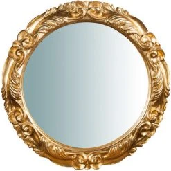 BISCOTTINI Miroir Mural à Accrocher Vertical/horizontal En Bois En Finition Feuille D'or Antique L66XPR5XH66 Cm Made In Italy -Miroir Soldes Boutique 18545740 2