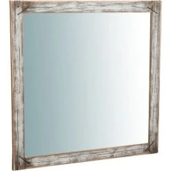 BISCOTTINI Miroir Mural à Accrocher En Bois Massif QUADRATO RUSTICO