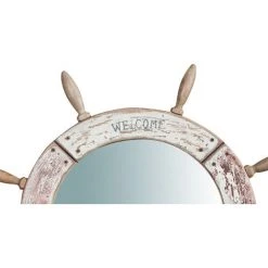 BISCOTTINI Miroir Mural à Accrocher En Forme De Timon En Bois Massif Diam. 73xPR3,5 Cm -Miroir Soldes Boutique 18545759 3