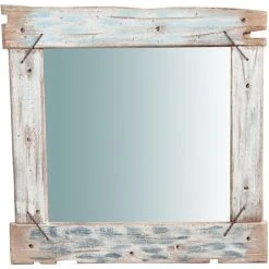 BISCOTTINI Miroir Mural à Accrocher En Bois Massif L60XPR3,5XH60 Cm 8 BISCOTTINI Miroir Mural à Accrocher En Bois Massif L60XPR3,5XH60 Cm -Miroir Soldes Boutique 18545763 2