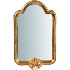 BISCOTTINI Miroir Mural à Accrocher Vertical/horizontal En Bois Finition Feuille Or Vieilli L24XPR3XH40 Cm Made In Italy -Miroir Soldes Boutique 18545918 2