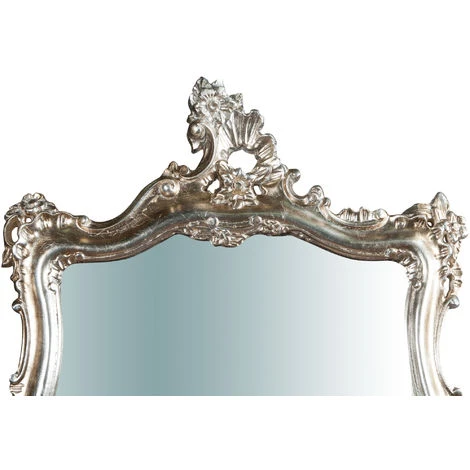 BISCOTTINI Miroir Mural à Accrocher Vertical/horizontal En Bois Finition Feuille D'argent Antique L66XPR7XH118 Cm Made In Italy 5 BISCOTTINI Miroir Mural à Accrocher Vertical/horizontal En Bois Finition Feuille D'argent Antique L66XPR7XH118 Cm Made In Italy – Image 3