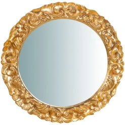 BISCOTTINI Miroir Mural à Accrocher Vertical/horizontal En Bois Finition Feuille D'or Antique L40XPR3XH 40cm Made In Italy -Miroir Soldes Boutique 18546056 2