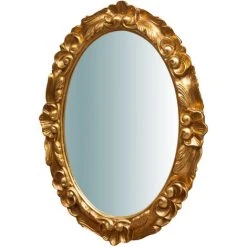 BISCOTTINI Miroir Mural à Accrocher Vertical/horizontal En Bois Finition Blanche Antique L25XPR2, 5XH31cm Made In Italy