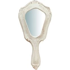 BISCOTTINI Miroir Mural à Accrocher En Boisfait Main Avec Finition Blanc Antique L15xPR2xH31 Cm Made In Italy -Miroir Soldes Boutique 18546106 2