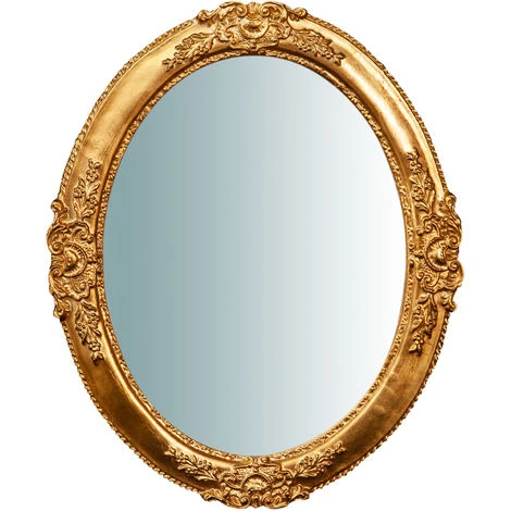 BISCOTTINI Miroir Mural à Accrocher Vertical / Horizontal En Bois Finition Feuille D'or Antique OVALE Made In Italy 4 BISCOTTINI Miroir Mural à Accrocher Vertical / Horizontal En Bois Finition Feuille D'or Antique OVALE Made In Italy – Image 2