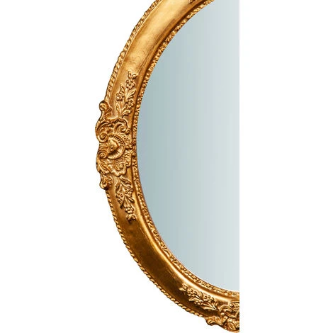 BISCOTTINI Miroir Mural à Accrocher Vertical / Horizontal En Bois Finition Feuille D'or Antique OVALE Made In Italy 6 BISCOTTINI Miroir Mural à Accrocher Vertical / Horizontal En Bois Finition Feuille D'or Antique OVALE Made In Italy – Image 4