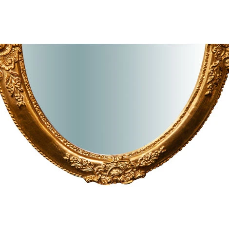 BISCOTTINI Miroir Mural à Accrocher Vertical / Horizontal En Bois Finition Feuille D'or Antique OVALE Made In Italy 7 BISCOTTINI Miroir Mural à Accrocher Vertical / Horizontal En Bois Finition Feuille D'or Antique OVALE Made In Italy – Image 5