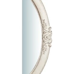 BISCOTTINI Miroir Mural à Accrocher Vertical / Horizontal En Bois Finition Blanc Antique OVALE Made In Italy -Miroir Soldes Boutique 18546125 3