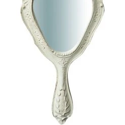 BISCOTTINI Miroir Mural à Accrocher En Boispeint à La Main Avec Finition Blanc Antique -Miroir Soldes Boutique 18546135 3