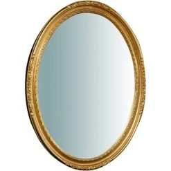 BISCOTTINI MIROIR MURAL, VERTICAL /HORIZONTAL, EN BOIS. FINITIONS : FEUILLE D'OR EFFET VIEILLI. L72XPR5XH91 CM. FABRIQUÉ EN ITALIE