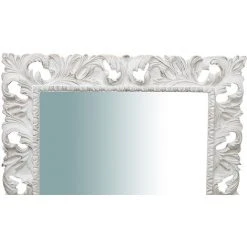 BISCOTTINI MIROIR MURAL, VERTICAL /HORIZONTAL, EN BOIS. FINITIONS : BLANC CÉRUSÉ. L120XPR8XH100 CM. FABRIQUÉ EN ITALIE -Miroir Soldes Boutique 18546202 4