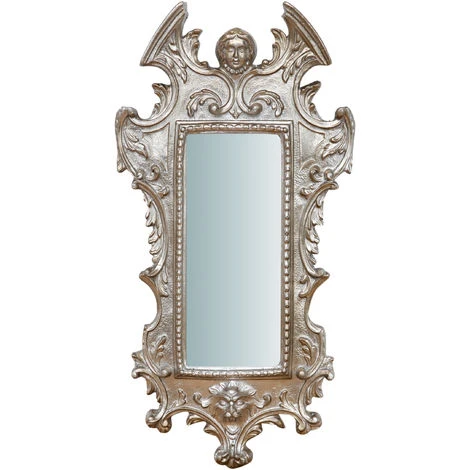 BISCOTTINI Miroir Mural à Accrocher En BOIS. FINITIONS : FEUILLE D'ARGENT EFFET VIEILLI. L34XPR4XH64 FABRIQUÉ EN ITALIE 4 BISCOTTINI Miroir Mural à Accrocher En BOIS. FINITIONS : FEUILLE D'ARGENT EFFET VIEILLI. L34XPR4XH64 FABRIQUÉ EN ITALIE – Image 2
