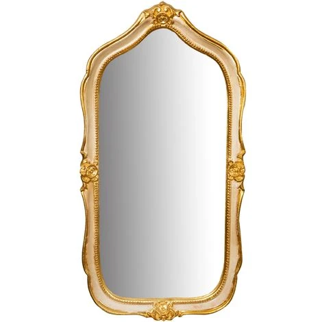 BISCOTTINI Miroir Mural à Accrocher En BOIS. FINITIONS : FEUILLE D'OR ET IVOIRE FABRIQUÉ EN ITALIE 4 BISCOTTINI Miroir Mural à Accrocher En BOIS. FINITIONS : FEUILLE D'OR ET IVOIRE FABRIQUÉ EN ITALIE – Image 2