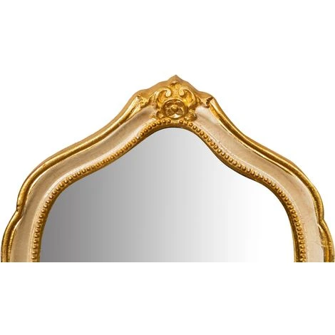 BISCOTTINI Miroir Mural à Accrocher En BOIS. FINITIONS : FEUILLE D'OR ET IVOIRE FABRIQUÉ EN ITALIE 5 BISCOTTINI Miroir Mural à Accrocher En BOIS. FINITIONS : FEUILLE D'OR ET IVOIRE FABRIQUÉ EN ITALIE – Image 3