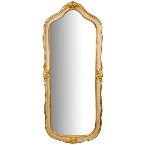 BISCOTTINI Miroir Mural à Accrocher En BOIS. FINITIONS : FEUILLE D'OR ET IVOIRE FABRIQUÉ EN ITALIE 4 BISCOTTINI Miroir Mural à Accrocher En BOIS. FINITIONS : FEUILLE D'OR ET IVOIRE FABRIQUÉ EN ITALIE – Image 2