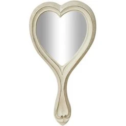 BISCOTTINI Miroir à La Main EN BOIS FINITIONS BLANC CÉRUSÉ FABRIQUÉ EN ITALIE -Miroir Soldes Boutique 18546404 2