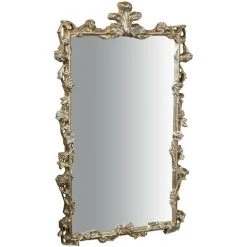 BISCOTTINI Miroir Mural à Accrocher En BOIS FINITIONS ARGENT EFFET VIEILLI L59XPR6XH98 CM FABRIQUÉ EN ITALIE