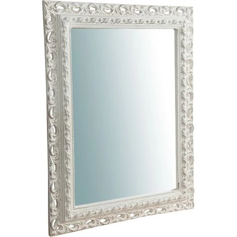 BISCOTTINI Miroir Mural à Accrocher En Bois Affichage Verticale/horizontale Finition Blanche Vieillie Aux Dimensions RETTANGOLARE Made I 3 BISCOTTINI Miroir Mural à Accrocher En Bois Affichage Verticale/horizontale Finition Blanche Vieillie Aux Dimensions RETTANGOLARE Made I