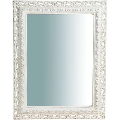 BISCOTTINI Miroir Mural à Accrocher En Bois Affichage Verticale/horizontale Finition Blanche Vieillie Aux Dimensions RETTANGOLARE Made I 4 BISCOTTINI Miroir Mural à Accrocher En Bois Affichage Verticale/horizontale Finition Blanche Vieillie Aux Dimensions RETTANGOLARE Made I – Image 2