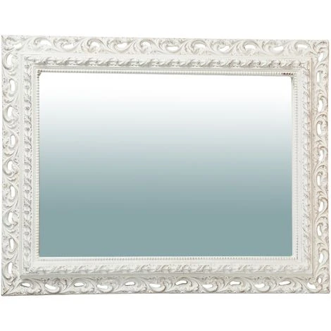 BISCOTTINI Miroir Mural à Accrocher En Bois Affichage Verticale/horizontale Finition Blanche Vieillie Aux Dimensions RETTANGOLARE Made I 5 BISCOTTINI Miroir Mural à Accrocher En Bois Affichage Verticale/horizontale Finition Blanche Vieillie Aux Dimensions RETTANGOLARE Made I – Image 3