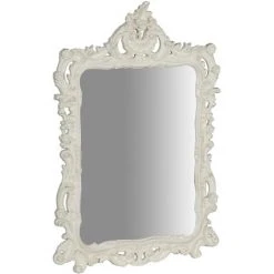 BISCOTTINI Miroir Mural à Accrocher BLANC ANTIQUE EN BOIS FABRIQUÉ EN ITALIE