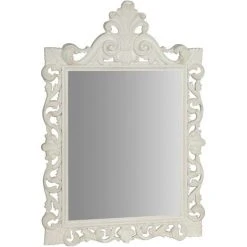 BISCOTTINI Miroir Mural à Accrocher BLANC ANTIQUE EN BOIS FABRIQUÉ EN ITALIE