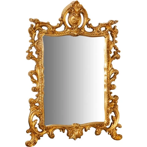 BISCOTTINI Miroir Mural à Accrocher En BoisFINITION FEUILLE D'OR FABRIQUÉE EN ITALIE 3 BISCOTTINI Miroir Mural à Accrocher En BoisFINITION FEUILLE D'OR FABRIQUÉE EN ITALIE