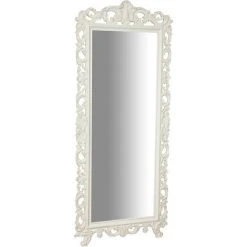 BISCOTTINI Miroir Mural à Accrocher EN BOIS EN FINITION BLANC ANTIQUE FABRIQUE EN ITALIE