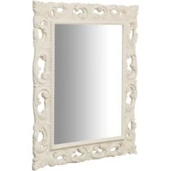 BISCOTTINI Miroir Mural à Accrocher En BOIS BLANC ANTIQUE FABRIQUÉ EN ITALIE